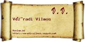 Váradi Vilmos névjegykártya